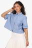Loewe x Paulas Ibiza Blue Cropped Short Sleeve Shirt Size 38