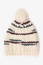 Prada Cream Wool Knitted Pom-Pom Beanie