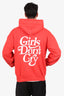 Girls Don't Cry Red Logo Print Hoodie Size L Mens