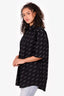 Balenciaga Black All Over Logo Print Short Sleeve Shirt Size 38