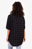 Balenciaga Black All Over Logo Print Short Sleeve Shirt Size 38