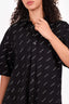 Balenciaga Black All Over Logo Print Short Sleeve Shirt Size 38