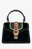 Gucci Black Velvet GG Web Sylvie Mini