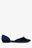 Roger Vivier Blue Satin Crystal Buckle 'Chips' Flats Size 36.5