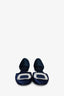 Roger Vivier Blue Satin Crystal Buckle 'Chips' Flats Size 36.5