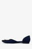 Roger Vivier Blue Satin Crystal Buckle 'Chips' Flats Size 36.5