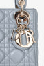 Christian Dior Grey Shimmer Leather Cannage Mini Lady Dior with Strap