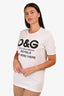 Dolce & Gabbana White/Black Logo 'Royals' T-Shirt Size S