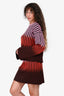 Opening Ceremony Pink/Brown Ombre Cotton Striped Sweater + Mini Skirt Set Size S