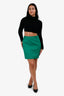 Balenciaga Green Wool Pencil Mini Skirt Size 42