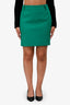 Balenciaga Green Wool Pencil Mini Skirt Size 42
