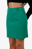 Balenciaga Green Wool Pencil Mini Skirt Size 42