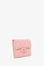 Pre-Loved Chanel™ 2021 Pink Caviar Leather Quilted CC Compact Flap Wallet