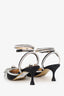 Mach & Mach Black Satin Crystal Pointed Heels Size 36