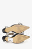 Mach & Mach Black Satin Crystal Pointed Heels Size 36