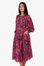 Ulla Johnson Pink Floral Midi Dress Size 6