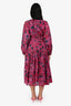 Ulla Johnson Pink Floral Midi Dress Size 6
