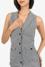 Gucci Black/White Herringbone Printed Button Up Dress Estimated Size 38