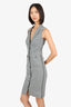 Gucci Black/White Herringbone Printed Button Up Dress Estimated Size 38