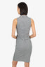 Gucci Black/White Herringbone Printed Button Up Dress Estimated Size 38