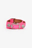 Balenciaga Neon Pink Leather Grommet Wrap Bracelet
