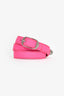 Balenciaga Neon Pink Leather Grommet Wrap Bracelet