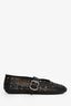 Alaïa Black Leather Lasercut Ballet Flats Size 37.5