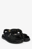 Pre-Loved Chanel™ Black Dotted CC Fabric Dad Sandals Size 37.5