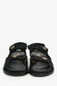 Pre-Loved Chanel™ Black Dotted CC Fabric Dad Sandals Size 37.5