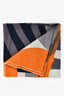 Hermès Orange/Blue Cashmere/Silk 'Mon Premier Galop' Scarf 140