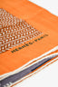 Hermès Orange/Blue Cashmere/Silk 'Mon Premier Galop' Scarf 140