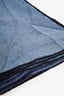 Hermès Blue Cashmere/Silk 'Une Rose Pour Aema' Scarf 140