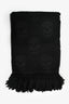 Alexander McQueen Black Wool Knit Skull Rectangle Scarf