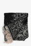 Alexander McQueen Black/Grey Printed Wool Shawl Scarf