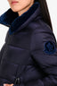 Moncler Navy Quilted Velvet Collared 'Torcon' Zip Jacket Size 0
