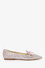 Jimmy Choo Silver/Pink Glitter Bow Pointed Toe Flats Size 36