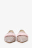 Jimmy Choo Silver/Pink Glitter Bow Pointed Toe Flats Size 36
