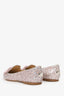 Jimmy Choo Silver/Pink Glitter Bow Pointed Toe Flats Size 36