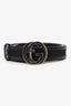 Gucci Black Canvas/Leather Marmont GG Belt Size 85/34