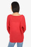 Brunello Cucinelli Red Mohair/Wool Long Sleeve V-Neck Sweater Size S
