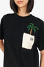 Loewe Black Cotton/Knit Anagram Embellished Palm Tree T-Shirt Size S