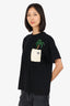 Loewe Black Cotton/Knit Anagram Embellished Palm Tree T-Shirt Size S