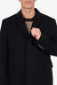 Burberry London Black Virgin Wool/Cashmere Single Breasted Coat Size 56