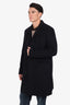 Burberry London Black Virgin Wool/Cashmere Single Breasted Coat Size 56
