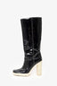 Miu Miu Black Patent Leather Knee High Boots Size 36