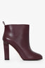 Victoria Beckham Burgundy Leather Ankle Boots Size 41