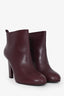 Victoria Beckham Burgundy Leather Ankle Boots Size 41