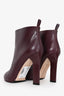 Victoria Beckham Burgundy Leather Ankle Boots Size 41