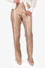 Pre-Loved Chanel™ 2005 Gold Metallic Linen/Silk Trousers Size 38