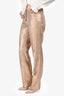 Pre-Loved Chanel™ 2005 Gold Metallic Linen/Silk Trousers Size 38